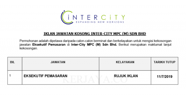 Inter-City MPC ~ Eksekutif Jualan