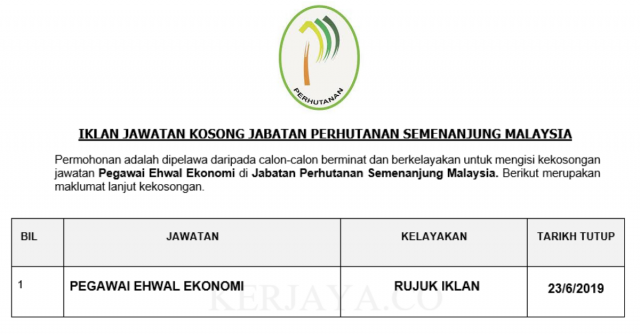 Pegawai Ehwal Ekonomi Jabatan Perhutanan Semenanjung Malaysia