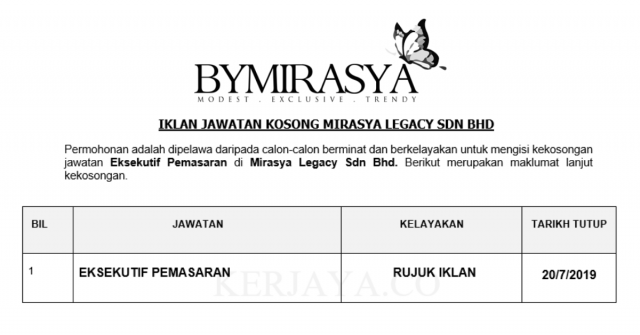 Mirasya Legacy ~ Pembantu Pemasaran