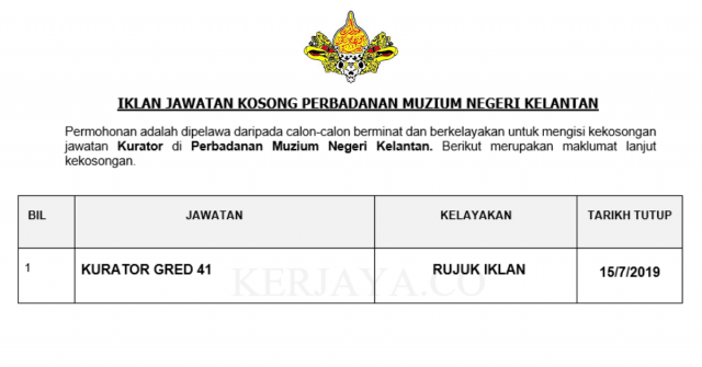 Perbadanan Muzium Negeri Kelantan ~ Kurator
