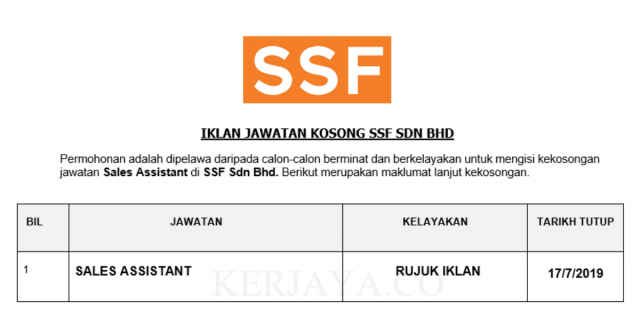 SSF ~ Sales Assistant
