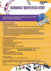 Iklan Jawatan Radio Televisyen Malaysia (RTM)