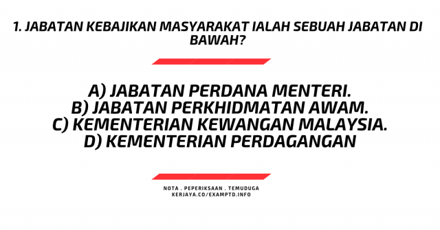 Soalan Pegawai Pembangunan Masyarakat JKM