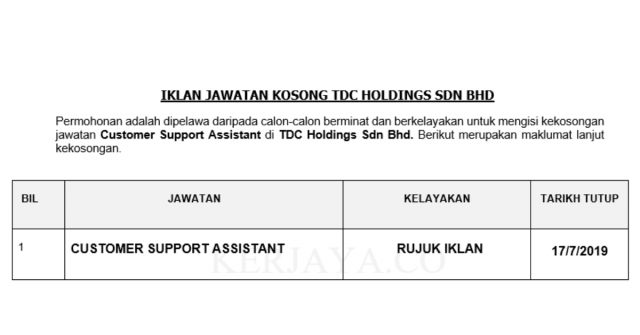 TDC Holdings ~ Customer Support Assistant