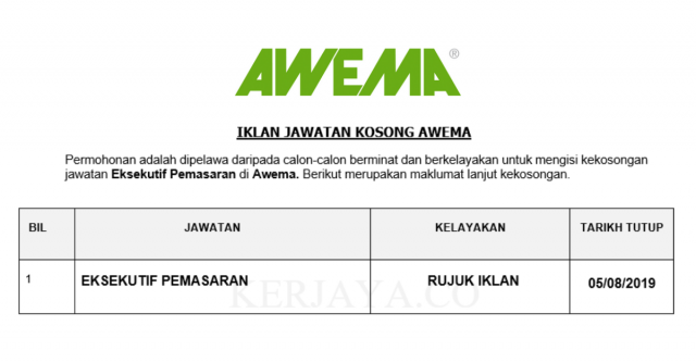 Awema ~ Eksekutif Pemasaran