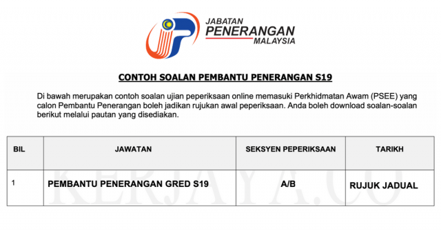 Contoh Soalan Pembantu Penerangan S19 ~ Matematik & Kefahaman Bahasa Inggeris
