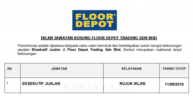 Floor Depot Trading ~ Eksekutif Jualan