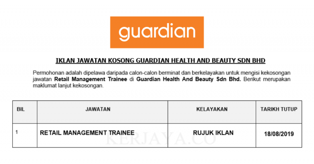 Guardian Health And Beauty ~ Retail Management Trainee