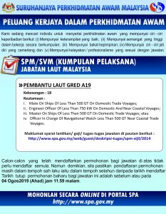 Iklan Jawatan Jabatan Laut Malaysia