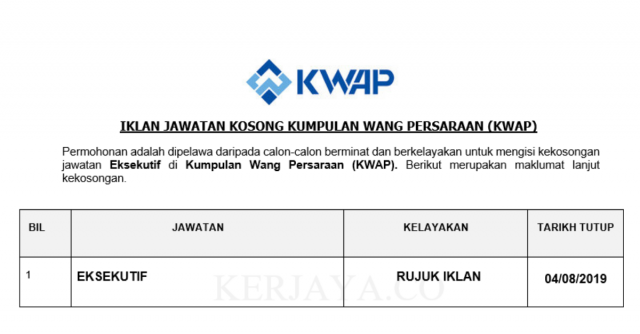 Kumpulan Wang Persaraan (KWAP) ~ Eksekutif
