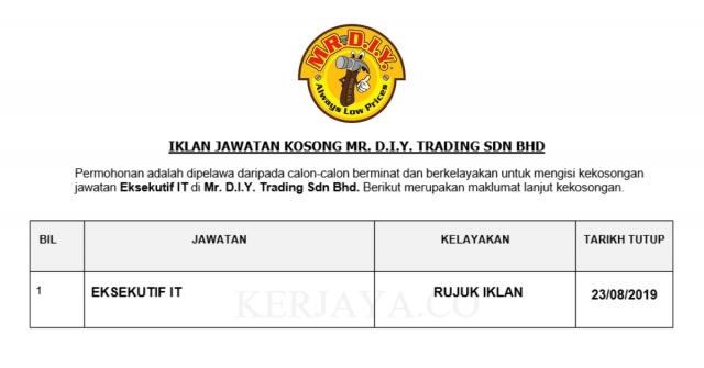 Mr. D.I.Y. Trading ~ Eksekutif IT