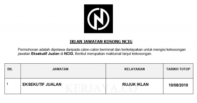 NCIG ~ Eksekutif Jualan