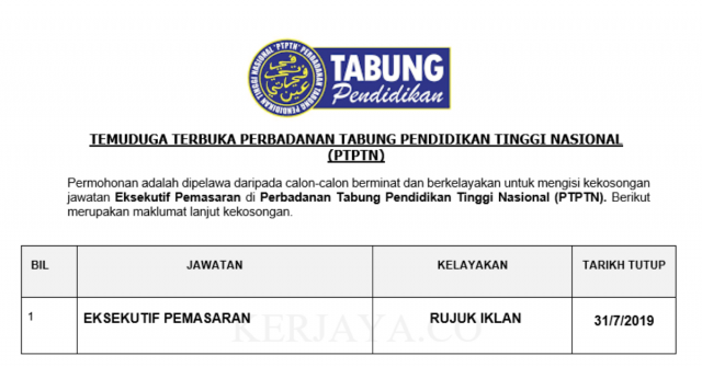 Temuduga Terbuka Perbadanan Tabung Pendidikan Tinggi Nasional (PTPTN)