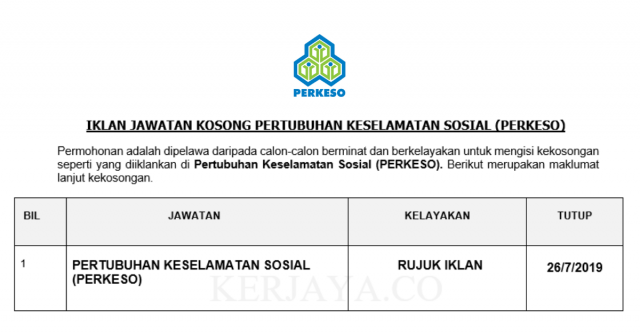 Pertubuhan Keselamatan Sosial (PERKESO)