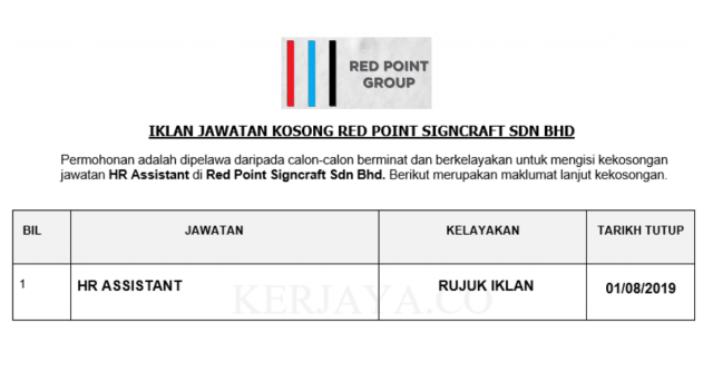 Red Point Signcraft ~ HR Assistant