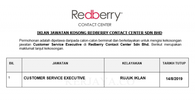 Redberry Contact Center ~Eksekutif Khidmat Pelanggan
