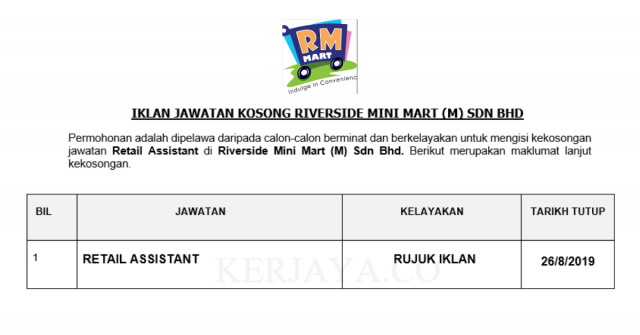 Riverside Mini Mart ~ Retail Assistant