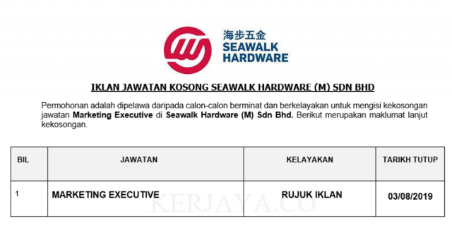 Seawalk Hardware ~ Eksekutif Pemasaran