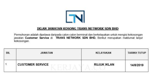 Trans Network ~ Customer Service