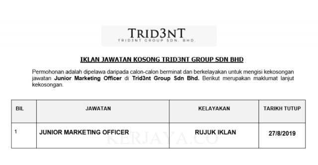 Trid3nt Group ~ Junior Marketing Officer