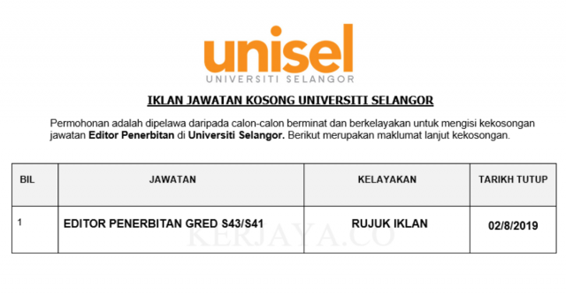 Universiti Selangor ~ Editor Penerbitan