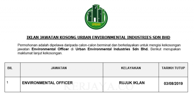 Urban Environmental Industries ~ Environmental Officer