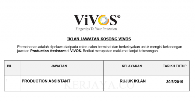 VIVOS ~ Production Assistant