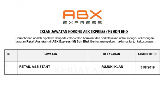 ABX Express ~ Retail Assistant