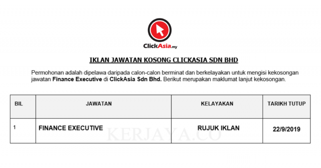 ClickAsia ~ Finance Executive