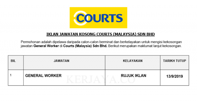 Courts ~ General Worker