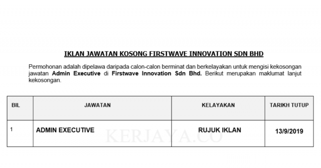Firstwave Innovation ~ Admin Executive