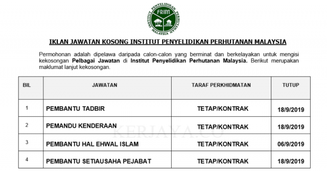 Institut Penyelidikan Perhutanan Malaysia ~ Pentadbiran & Pengurusan