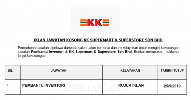 KK Supermart & Superstore ~ Pembantu Inventori
