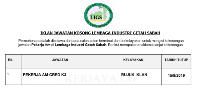 Lembaga Industri Getah (LIGS) ~ Pekerja Am