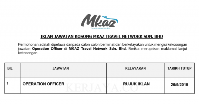 MKAZ Travel Network ~ Operation Officer