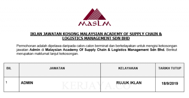 Malaysian Academy Of Supply Chain & Logistics Management ~ Admin