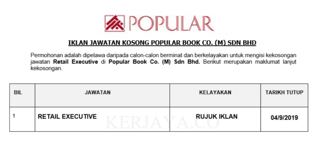 Popular Book ~ Retail Executive