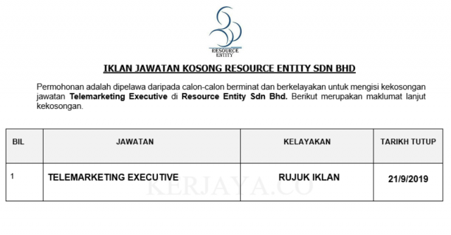 Resource Entity ~ Telemarketing Executive