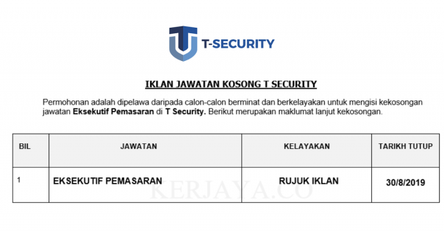 T Security ~ Eksekutif Pemasaran