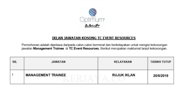 TC Event Resources ~ Management Trainee