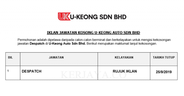U-Keong Auto ~ Despatch