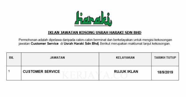 Usrah Haraki ~ Customer Service