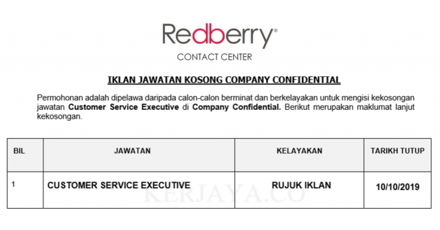 Company Confidential ~ Customer Service Executive