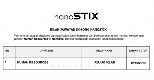 Nanostix ~ Human Resources