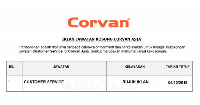 Corvan Asia ~ Customer Service