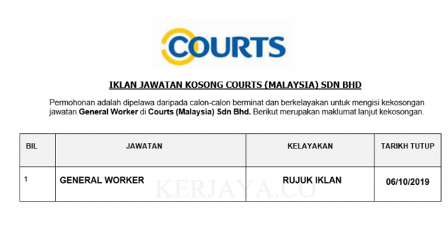 Courts ~ General Worker