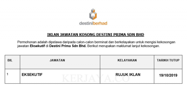 Destini Prima ~ Eksekutif