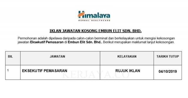 Embun Elit ~ Eksekutif Pemasaran