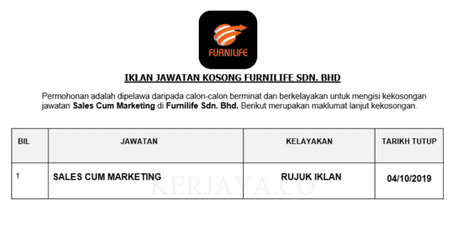 Furnilife ~ Sales Cum Marketing