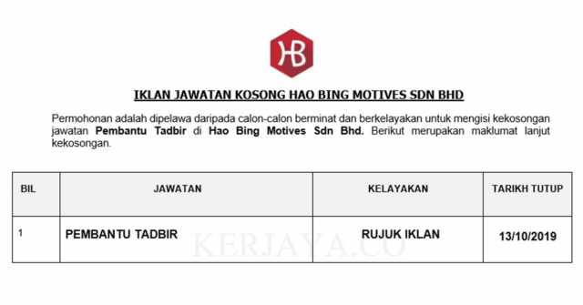 Hao Bing Motives ~ Pembantu Tadbir